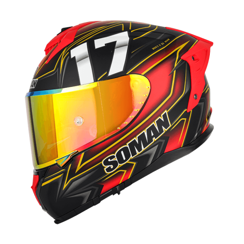 Шлем Soman SM961 (STORM 17 black red)